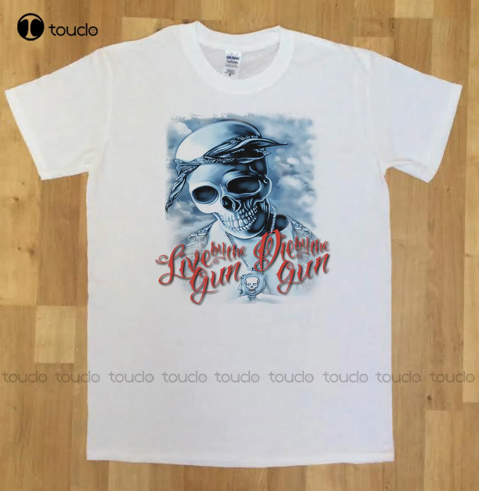 

O-Neck Hipster Tshirts Mens T- Shirt Skeleton Live and Die The Gun Hip Hop Swag Rap Urban Print T Shirt Men fashion funny new