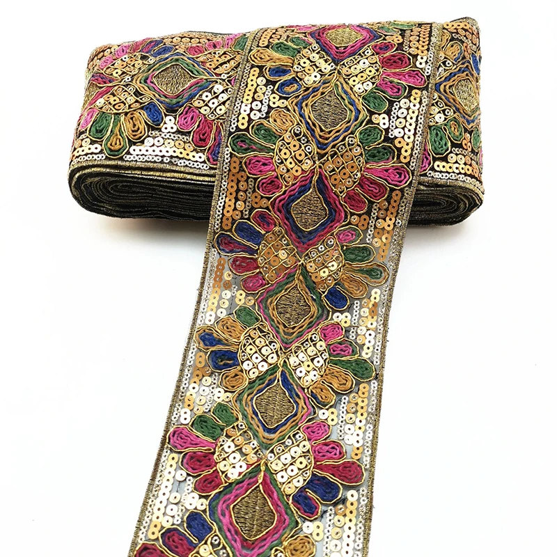 1 ярд кружевная отделка с блестками ткань вышивка сделай сам ленты для одежды