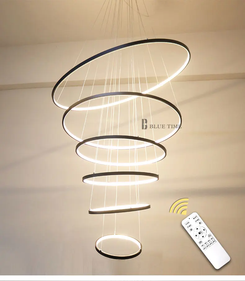 Современный подвесной светильник s для гостиной столовой спальни круглые кольца