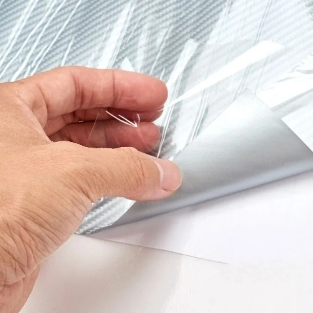 

Стайлинг автомобиля, виниловая пленка с высокой глянцевой поверхностью 5D из серебряного углеродного волокна, автомобильная пленка из угле...