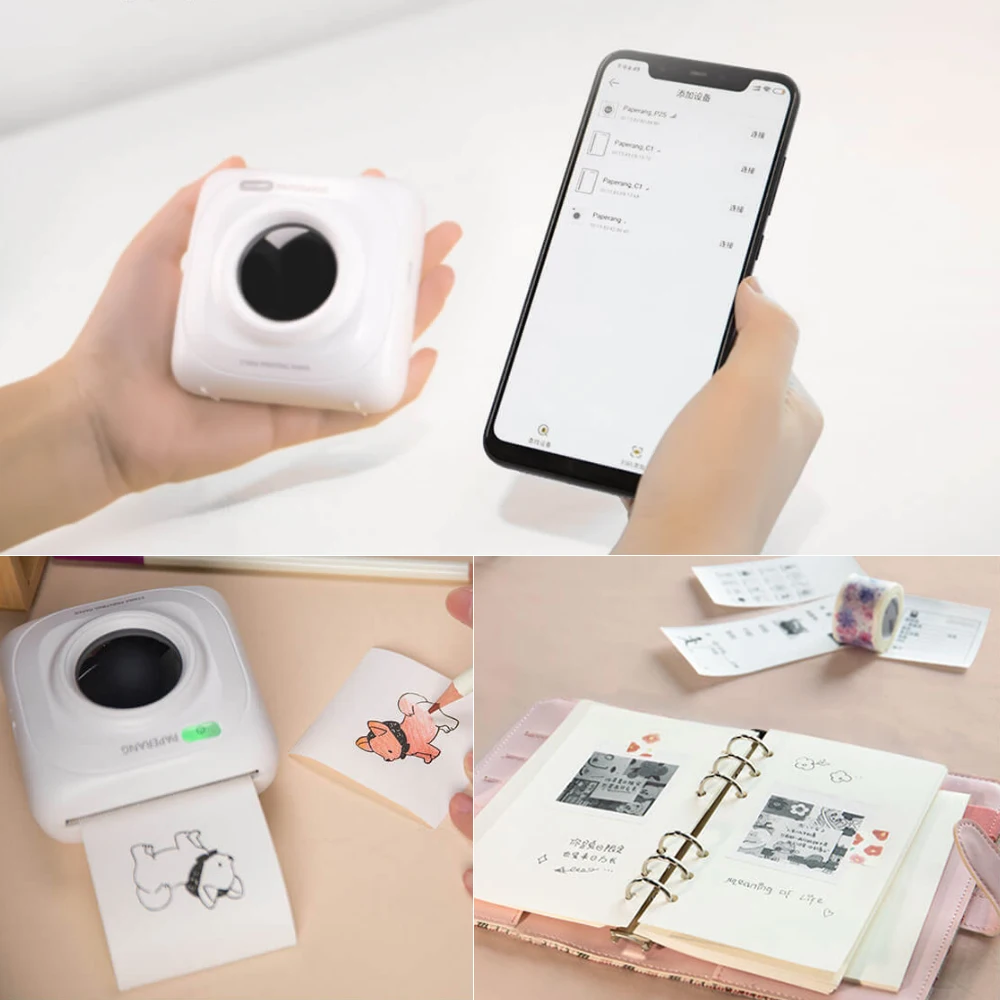 Глобальная версия Xiaomi PAPERANG P1 карманный мини фотопринтер BT4.0 телефонной связью