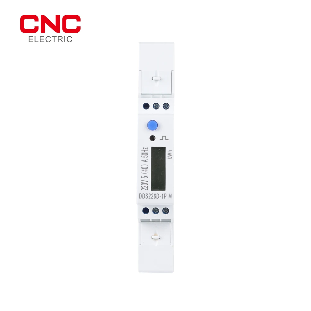 

CNC DDS226D-1P M LCD 50/60 Hz Single-phase Din-rail Energy Meter 40A 45A 110V 120V 220V 230V 240V 2000 imp/kWh