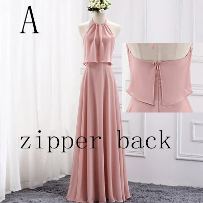 A zipper back Vestidos de festa vestido longo para casamento, новые шифоновые платья для подружек невесты, 10 стилей, большие размеры, недорогие платья для гостей, W4302 - Цвет: A zipper back