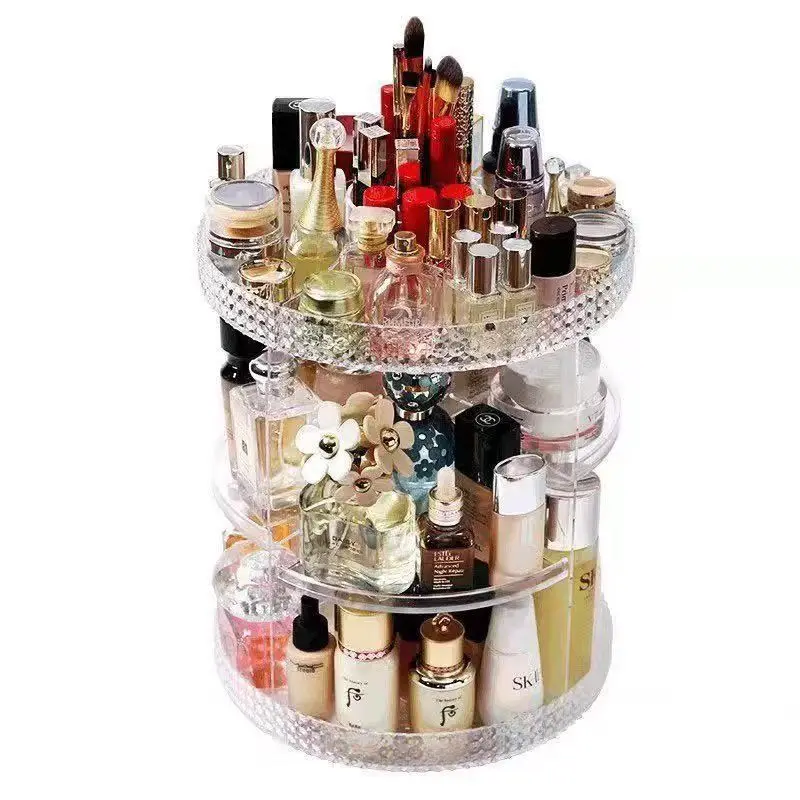 

Rotating storage box to organize makeup, 360 degree, cosmetic storageLipstick skin care products cosmetic storage box