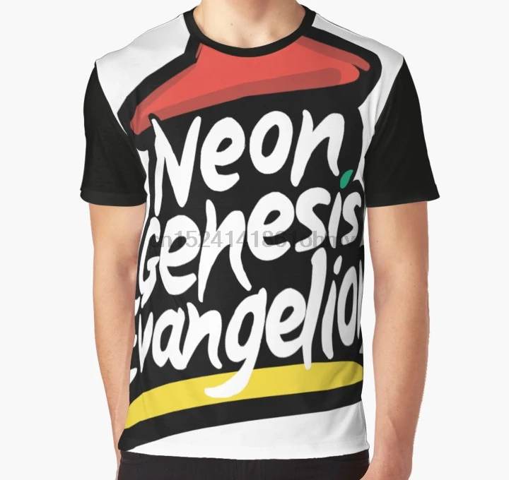 По всей поверхности печати 3D футболка для мужчин забавная пицца хижина Evangelion