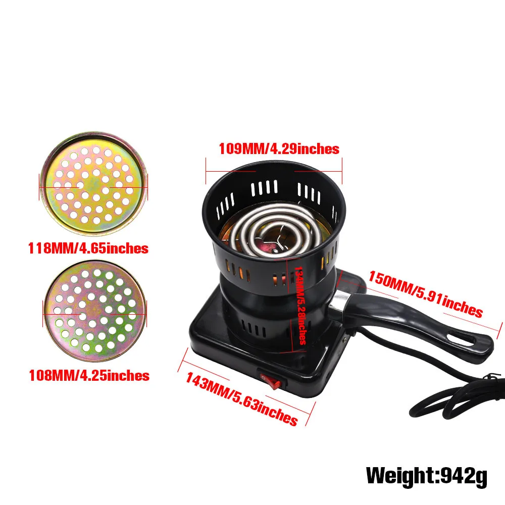 Металлическая электрическая карбоновая плита кальян полный набор двухточечная