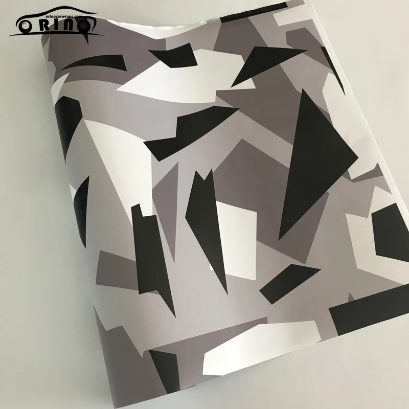 Черная белая серая Арктическая камуфляжная виниловая пленка для автомобиля
