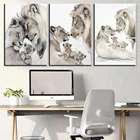 Животное Мультфильм настенное Искусство Холст Лев семейный плакат печать любовь отца мать дети фото живопись HD домашний декор картины