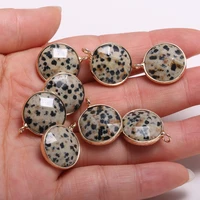 natural stone faceted damation jaspers pendants round shape exquisite charms for jewelry making diy earring necklace accessories