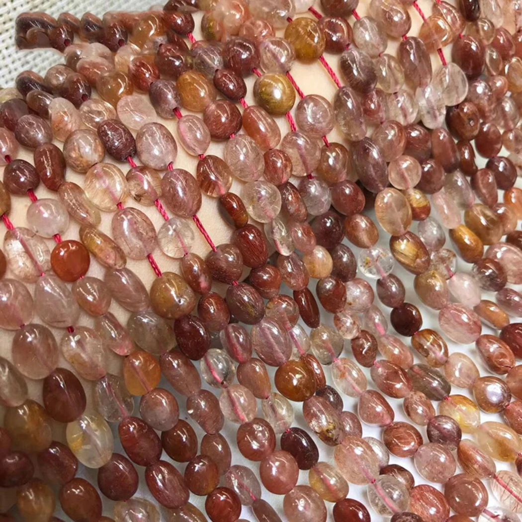 Moonstone Garnet Jade Quartz Rutilated Black tourmaline 8-9mm Gemstone Bead smooth irregular for Jewelry Making 15inch ICNWAY | Украшения и