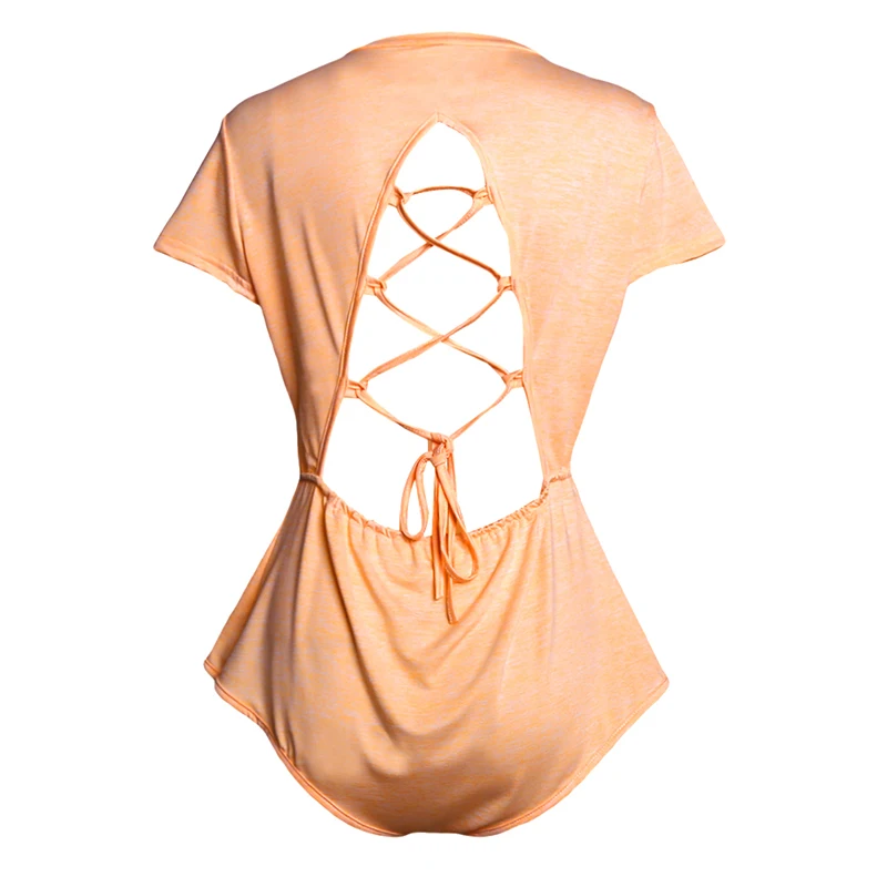 

Bodysuit Beachwear Rompers Fashion Sexy Solid Short Sleeve Slim Lace Women Female & Club Skinny Nylon Broadcloth Backless