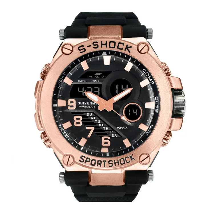 

Часы наручные мужские цифровые, брендовые модные светодиодные Многофункциональные водонепроницаемые спортивные амортизирующие в стиле м...