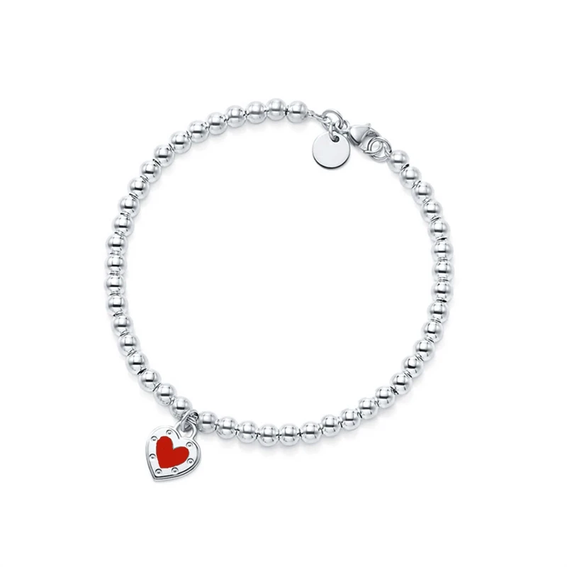 Оригинальный 100% Стерлинговое Серебро S925 пробы Сердце Циркон инкрустация бисером