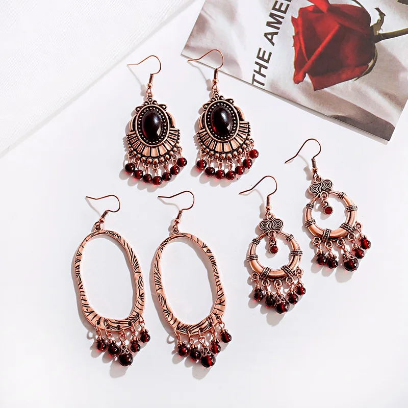 OIQUEI антикварные тибетские розовые золотые сплав большие круглые индийские