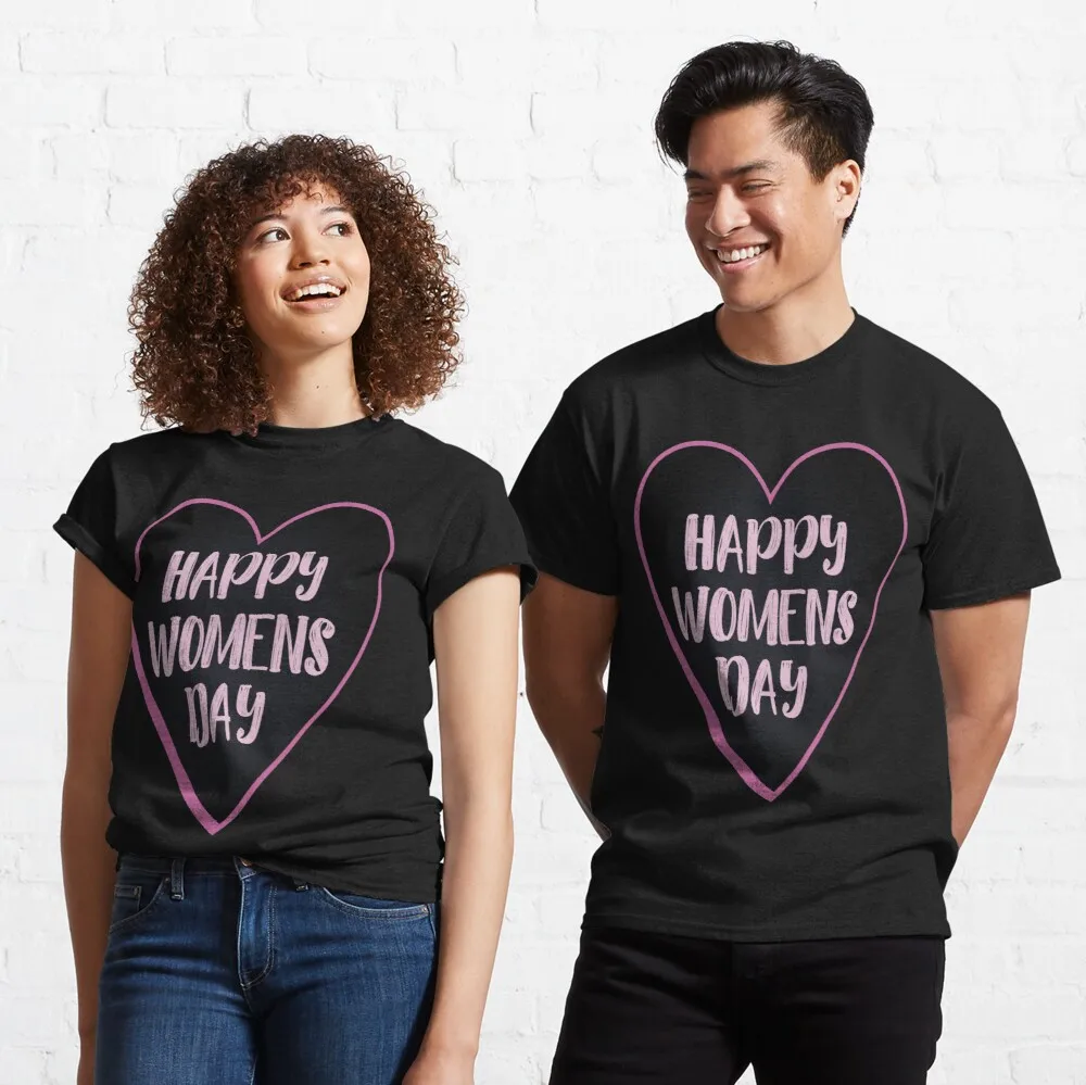 

Женская Классическая футболка с надписью happy Women