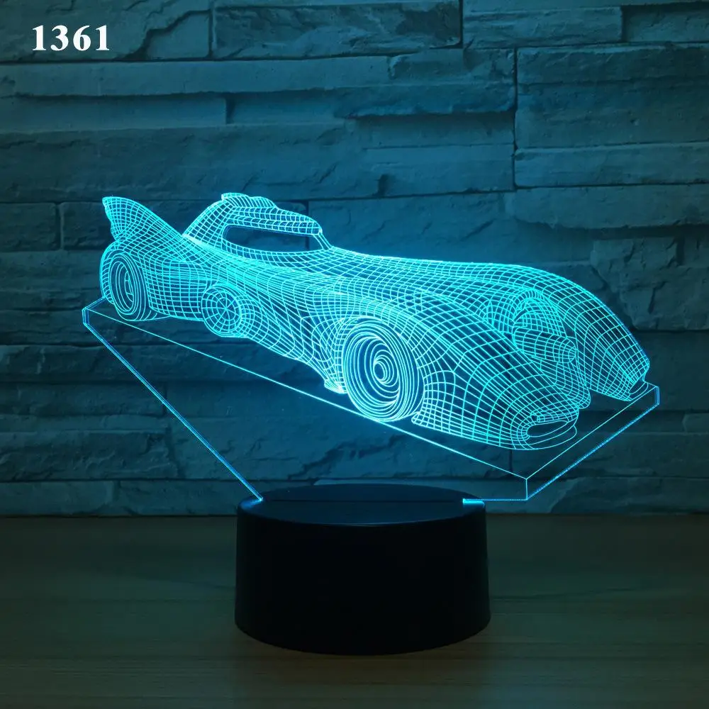 Внедорожник 3 d огни подарки поделки акриловые ночные огни подарки на день рождения 7 цветов Изменение 3d Usb настольные лампы - Испускаемый цвет: 7 color change