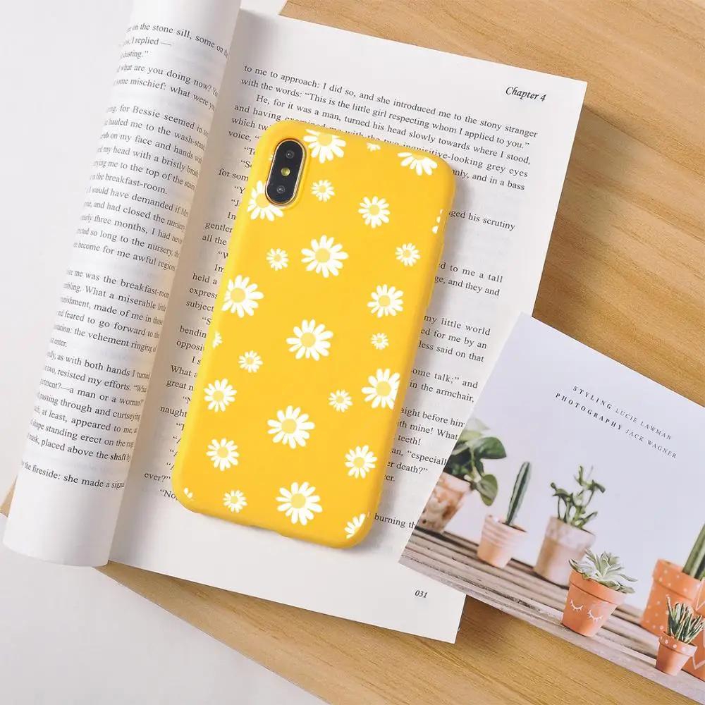 Чехол для телефона с желтым цветком iphone 11 Pro X XS Max XR 6 6S 7 8 Plus мягкий силиконовый