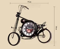 Vintage Wrought Iron Motorcycle Clock Bar Decoration Electronic Clocks Living Room Home Wall Clock Living Room Creative Fashion