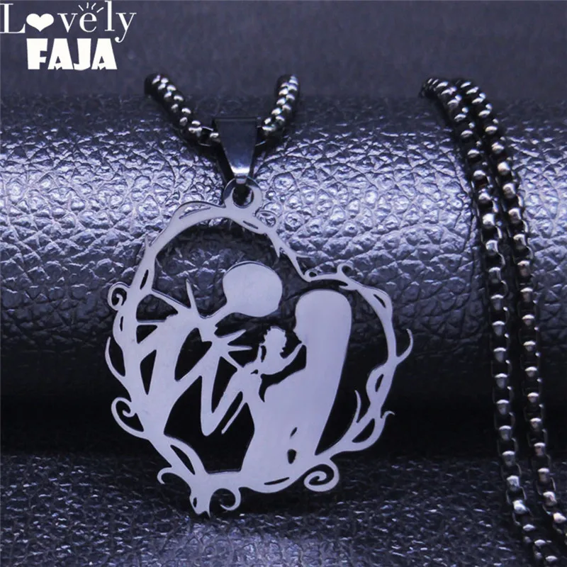 

2022 Love Heart Stainless Steel Necklace for Women/Men Black Color Long Gothic Necklace Jewelry collares largos N4151S03