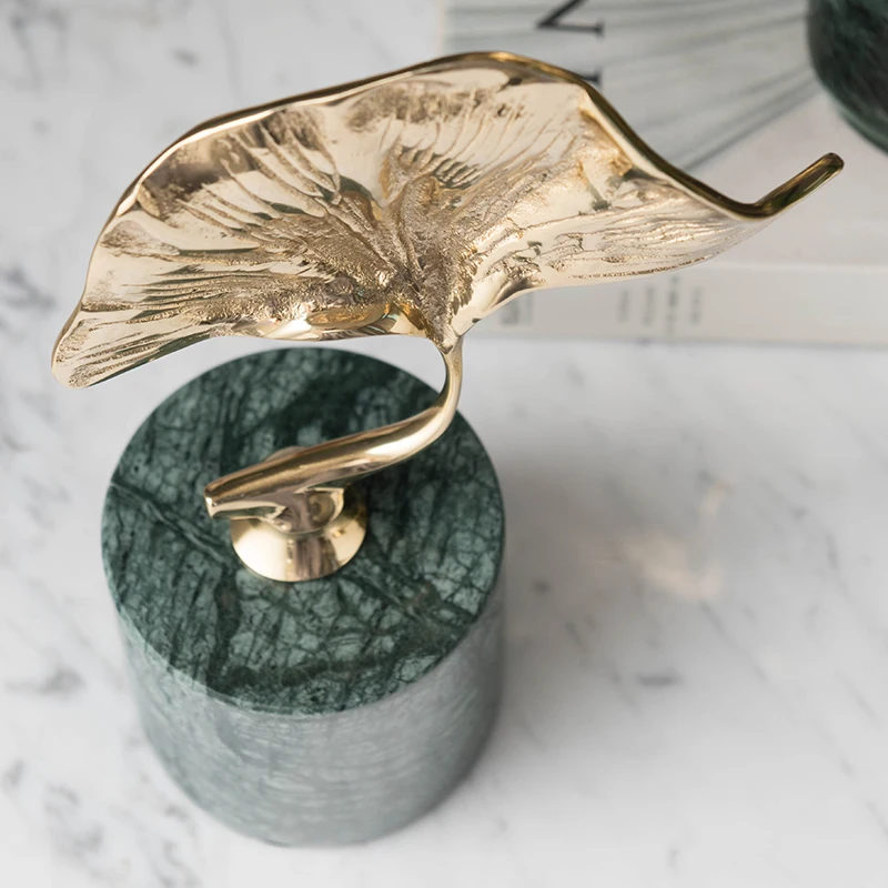 Роскошные золотые металлические растения Ginkgo листья аксессуары для домашнего