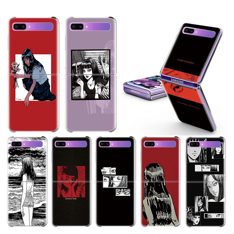 

Junji Ito Tees Horror Capa For Samsung Galaxy Z Flip 3 5G Case Hard Phone Coque Split Folding Clear Plistic ZFlip Cover Bumper