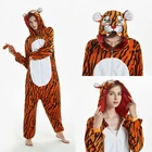 Пижама-Кигуруми для взрослых, модная детская одежда для сна, домашняя одежда с животными, тиграми, комбинезоны, семейная Пижама для мальчиков и девочек
