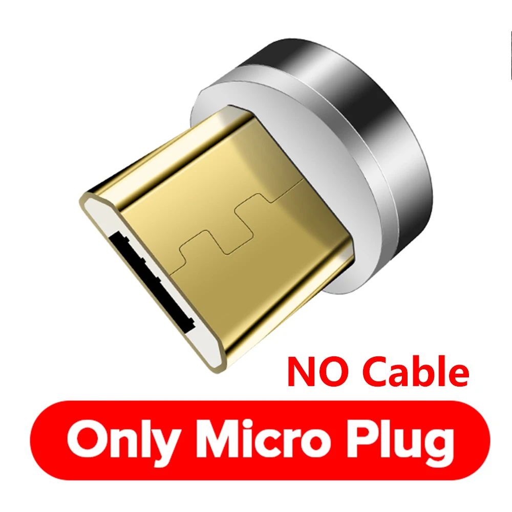 Only Micro Plug QC 3,0 9V Магнитный кабель для быстрой зарядки 3A светодиодный кабель Micro USB type C Tape 8 Pin Quick Charge 3,0 для samsung Xiaomi Redmi huawei - Цвет: Only Micro Plug