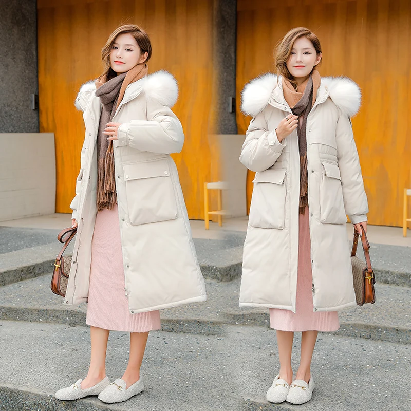 

Парки женские модные 2021 корейский стиль осень-весна пуховик Роскошная зимняя длинная кавайная куртка оверсайз пуховое пальто