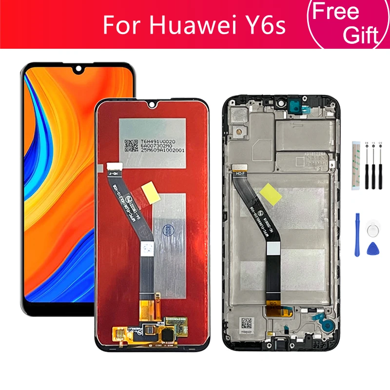 

Для Huawei Y6S 2019 ЖК-дисплей сенсорный экран дигитайзер в сборе + рамка JAT-LX3 JAT-L29 LCD запасные части для ремонта 6,3"