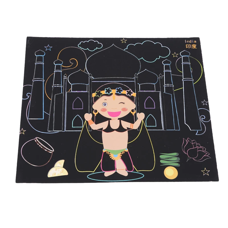 

Diy hand-painted Paper Learning Toys For Children Graffiti Painting Kindergarten Coloring Colorful Scratch Intelligence Toys