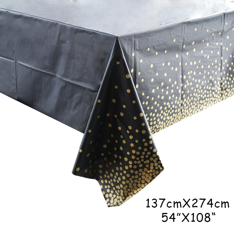 137*274 см пластиковая розовая Золотая точка скатерть с позолотой товары для дня