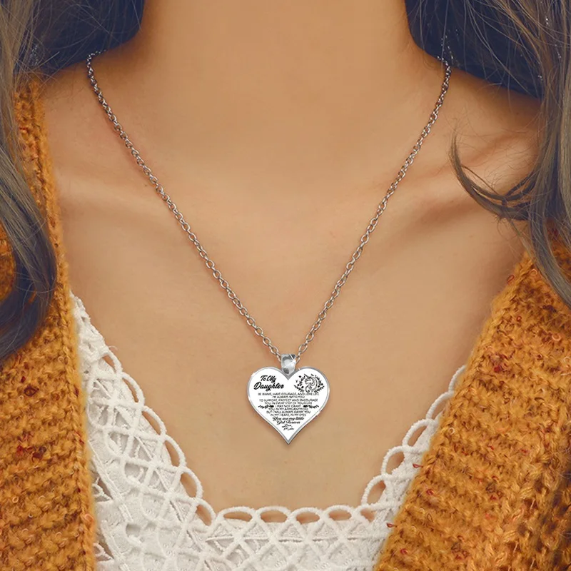 Ожерелье с подвеской в виде сердца для моей дочери цепочка буквами алфавита ожерелья единорогом девочек