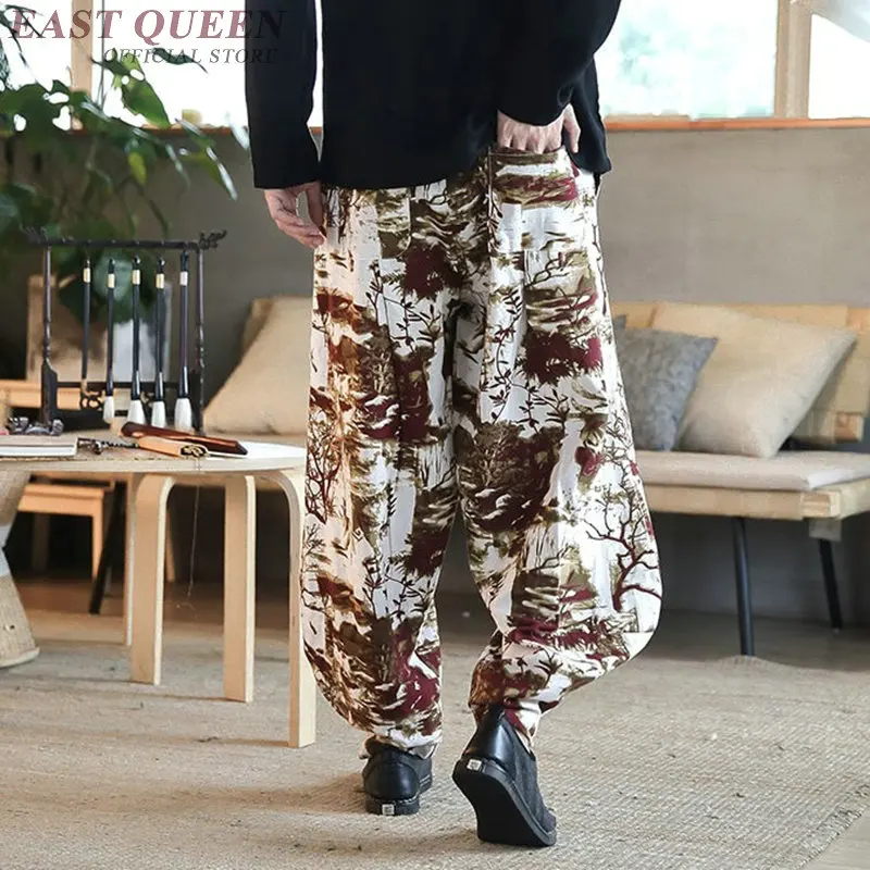 Мужская Восточная одежда мужские тренировочные брюки с принтом эластичным