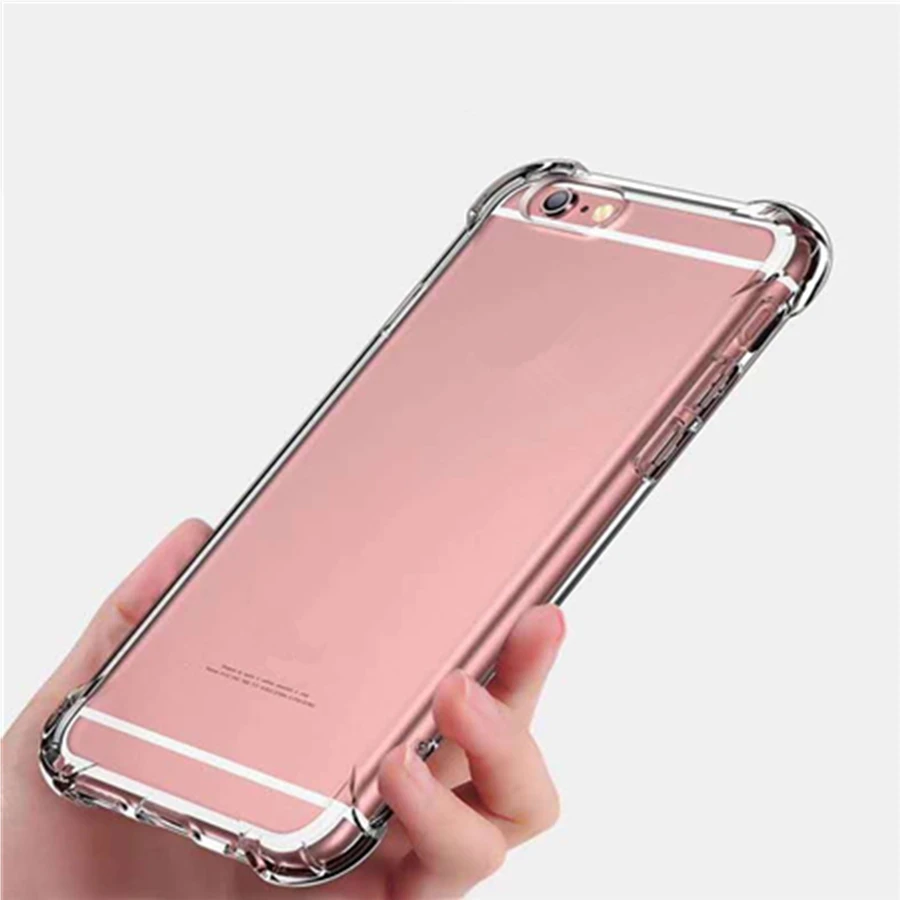 

5 pcs/lot Four Corner Strengthen Soft Silicone Transparent Case For iPhone SE 2020 case for X XR 11 Pro Max 8 7 6S Plus Cover
