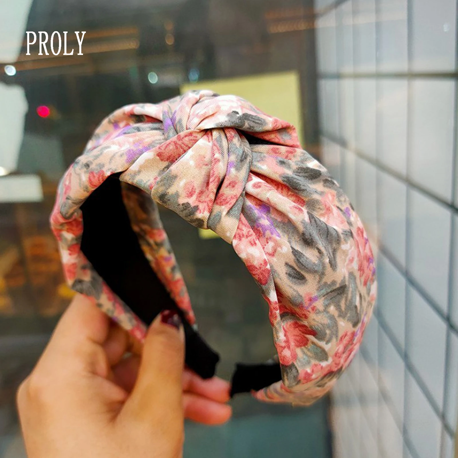 

Повязка на голову женская PROLY, с цветочным принтом, широкая, богемная