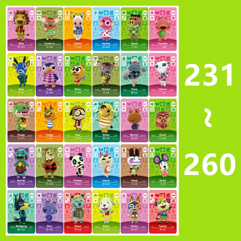 

Animal NO.231~260 Series 3 NFC Tag Ntag215 Card For Switch NS Game