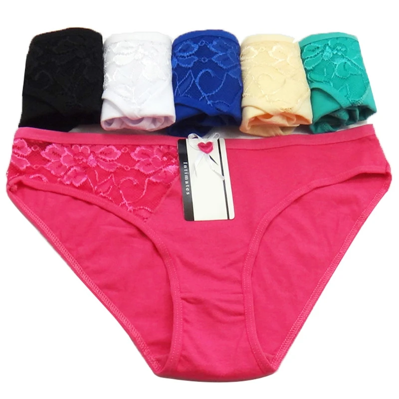 

Y166 Women Girl Low Waist Bowknot Bandage Lace Underwear Cotton Blend Panties Briefs