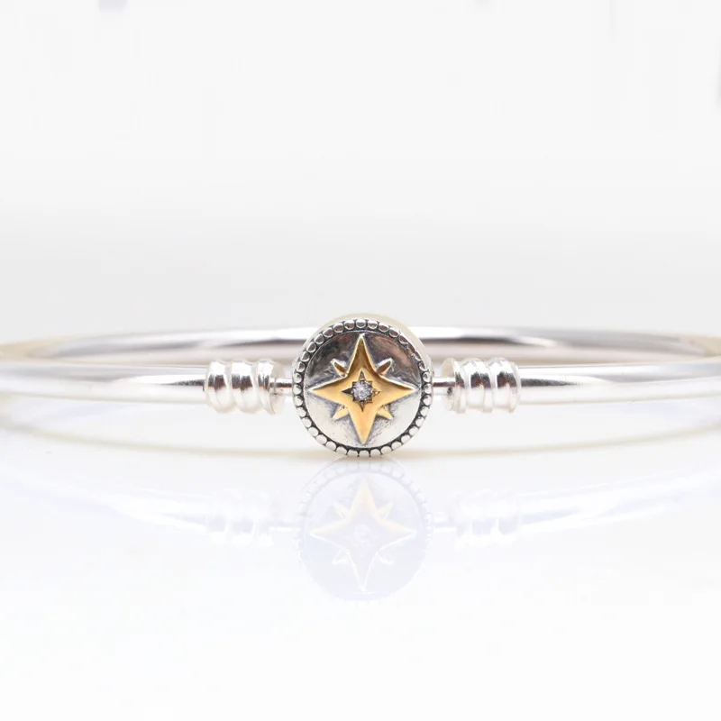

Amas Authentic 100% 925 Sterling Silver Five-pointed star bracelet for Christmas Gift