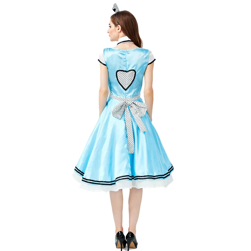 

Alice Lady Fairy Tale Alice Blue Dress Halloween Cosplay Costume for Women