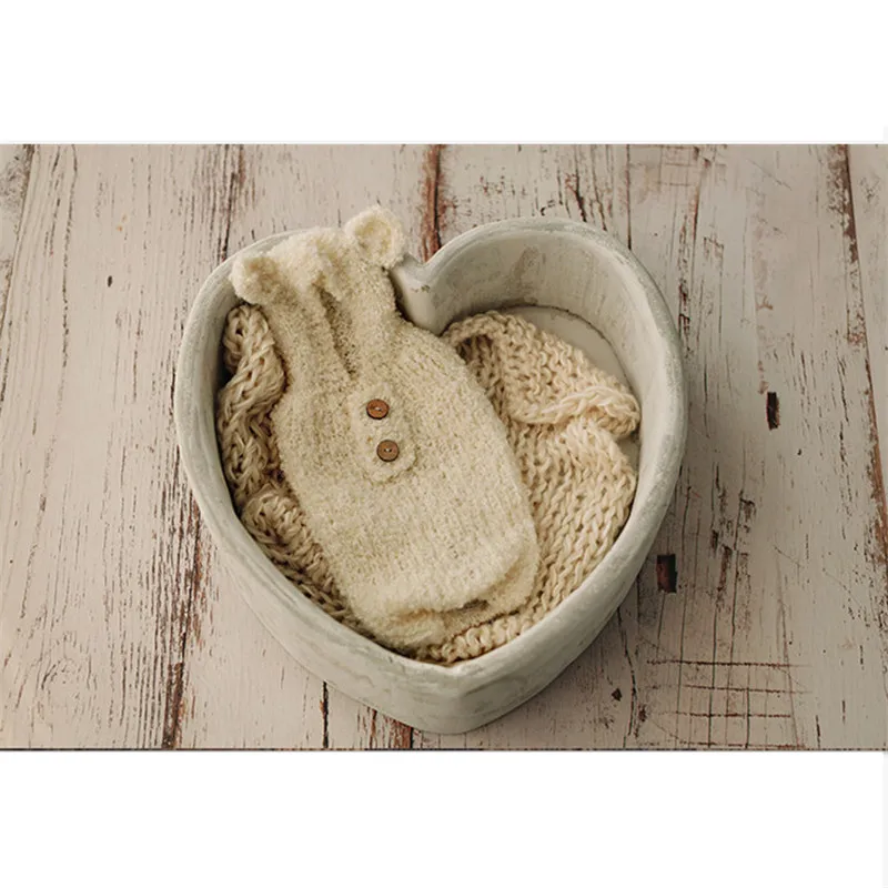 Newborn Photo Props 5 Colors Love Heart Bowl Baby Prop Chair Solid Wood Posing Basket Studio Bebe Fotografia Accesorios Boy | Детская