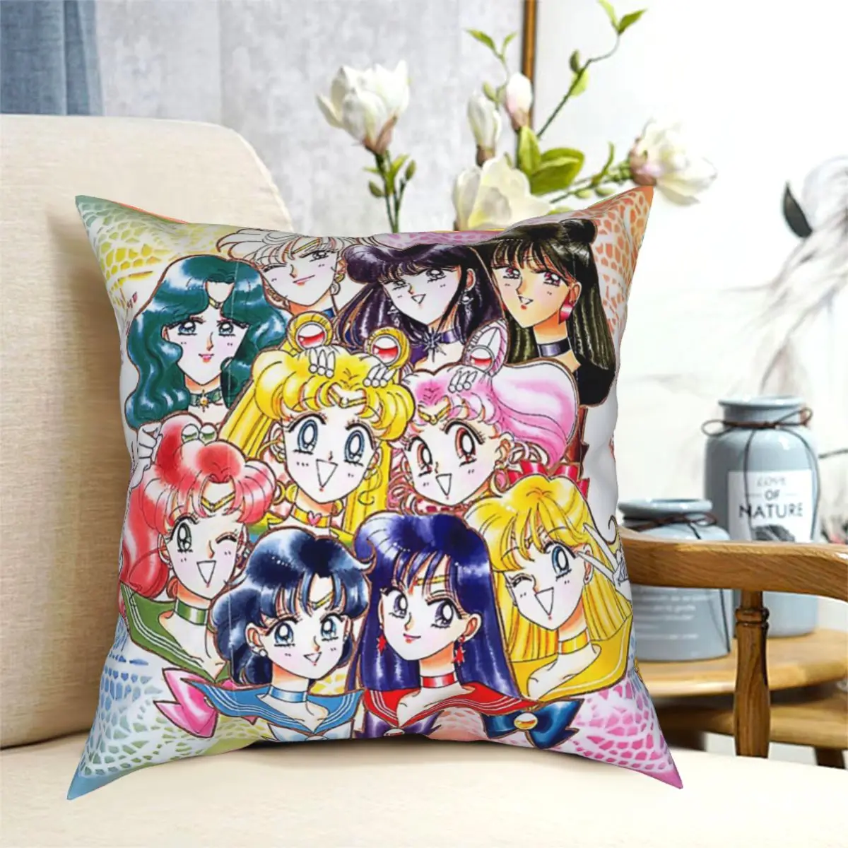 

New Sailor Moon Manga Artbook Throw Pillow Cushion Cover Decorative Pillowcases Case Home Sofa Cushions 40x40,45x45cm