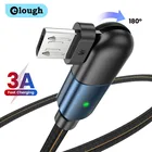 Зарядный кабель Micro USB Elough, поворотный на 180 градусов, 3 А