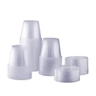 5 унций пластиковые одноразовые чашки с крышками, Чашки Суфле, чашки приправы