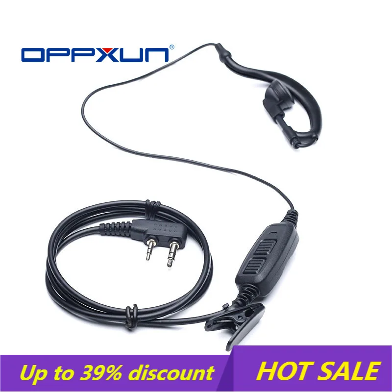 

OPPXUN New Dual Push To Talk PTT Earpiece Headset For Baofeng Walkie Talkie UV82 UV5R 888S