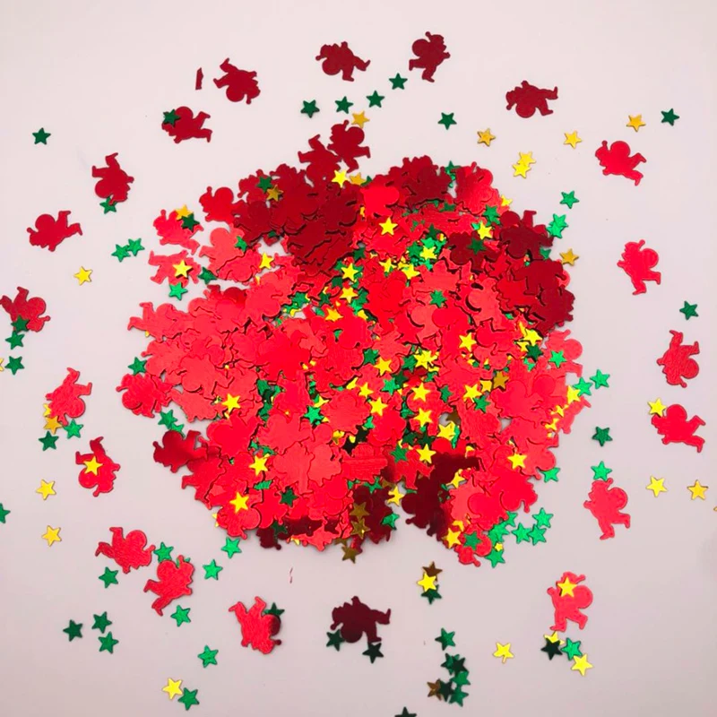 Christmas Party Decoration Sequins Santa Snowflake Deer Shape | Дом и сад