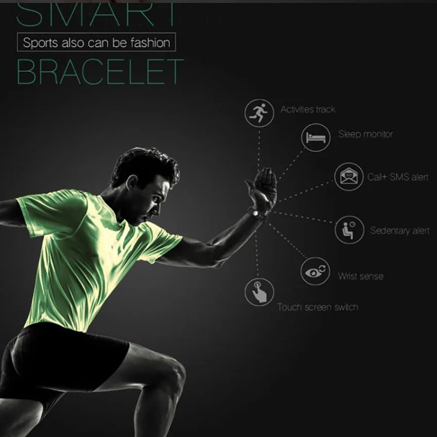 ID115 умный Браслет фитнес-браслет-трекер часы с будильником и шагомером браслет