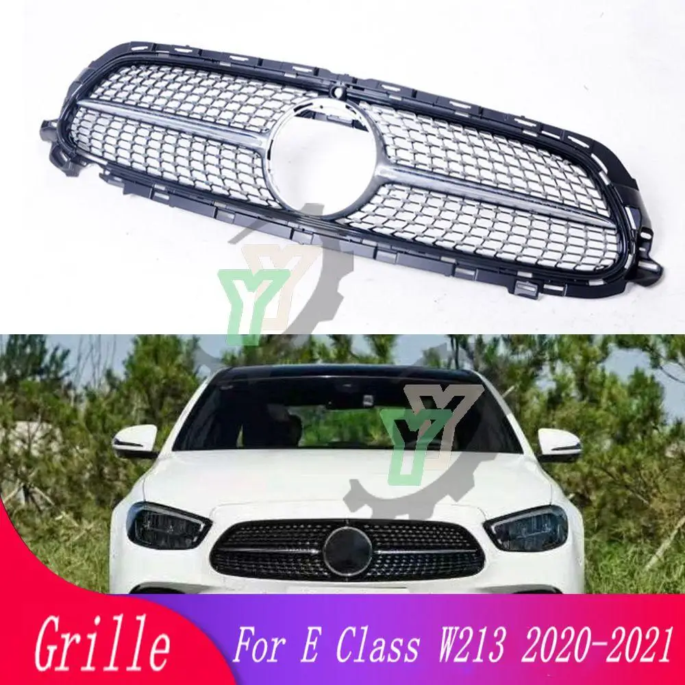 

Front grille For W213 modified diamond grille For Mercedes-Benz new E-Class E200 E300 E320 2020-2021 car front racing grill