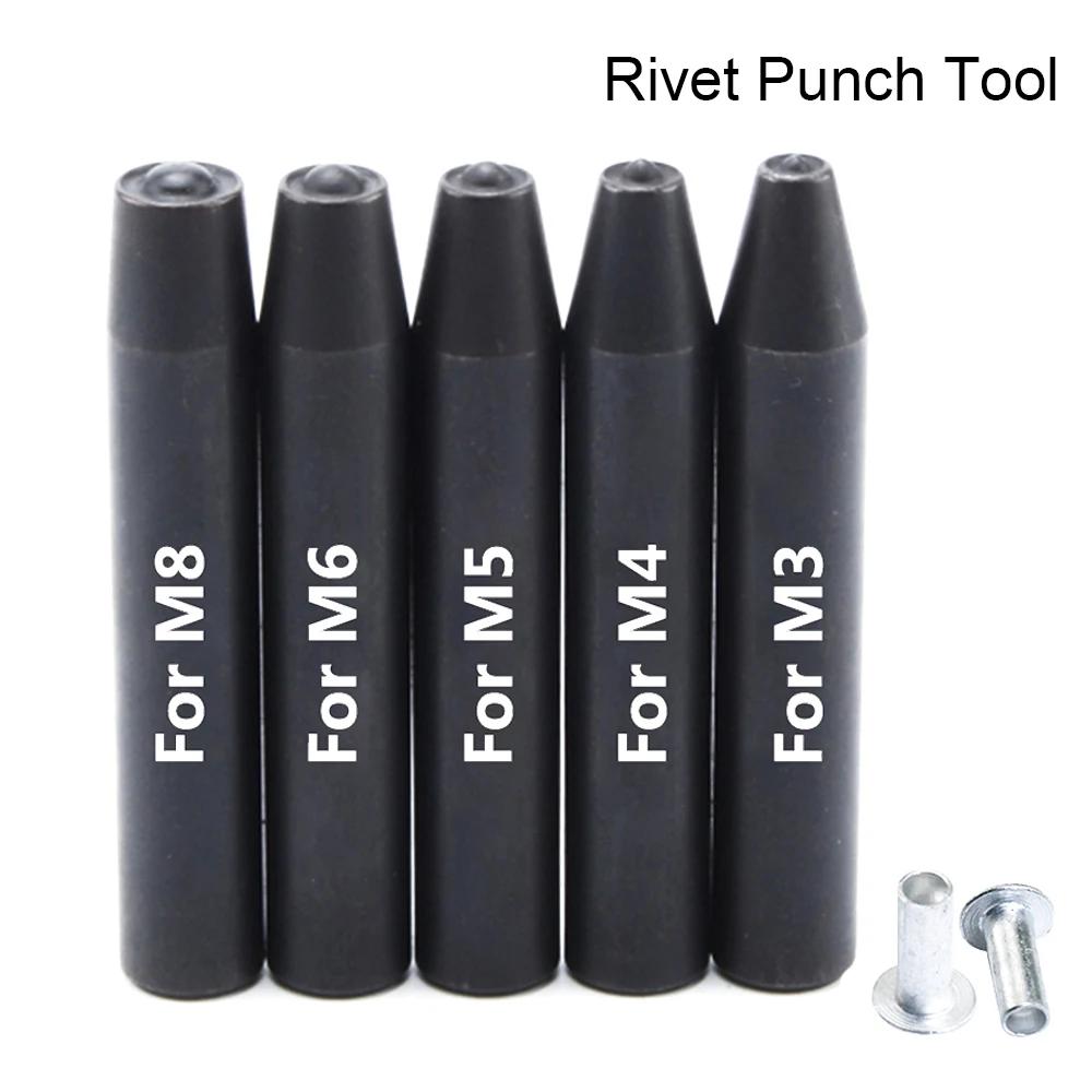 

M3 M4 M5 M6 M8 Nut Rivet punch tool Punch Pin Tool for Aluminum Flat Round Head Half Hollow Shank Rivet Aluminum Rivet Nut