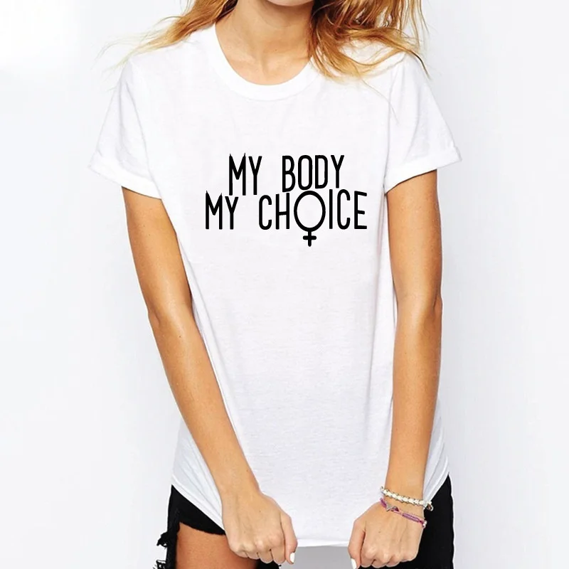 Женская футболка с надписью My Body Choice повседневная забавная женские готические