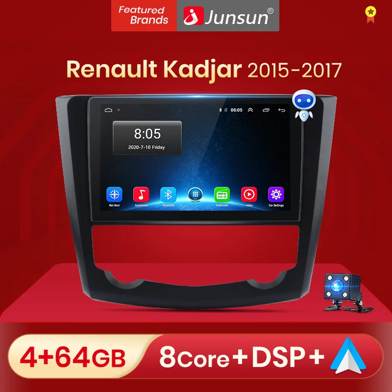 Автомобильная Мультимедийная система Junsun V1 pro автомагнитола на Android 10 для Renault Kadjar